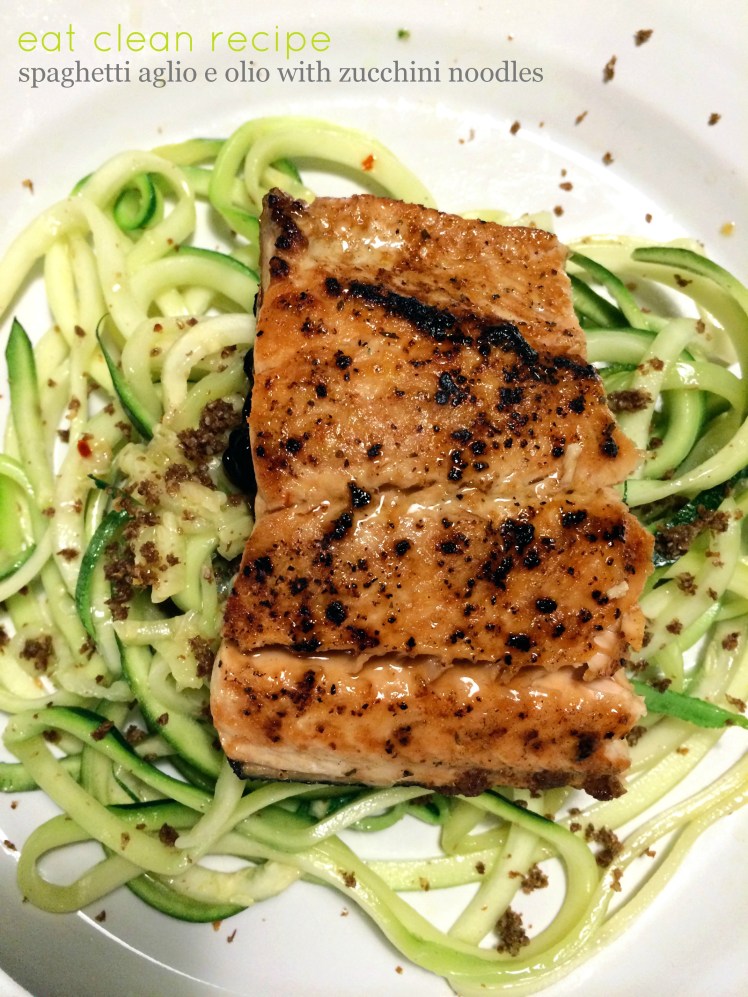 Spaghetti Aglio E Olio Recipe with Zucchini Noodles amanda macy hall