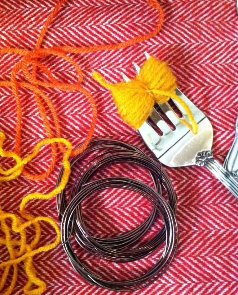 DIY Fall Pom Pom Tree How To by Amanda Macy Hall