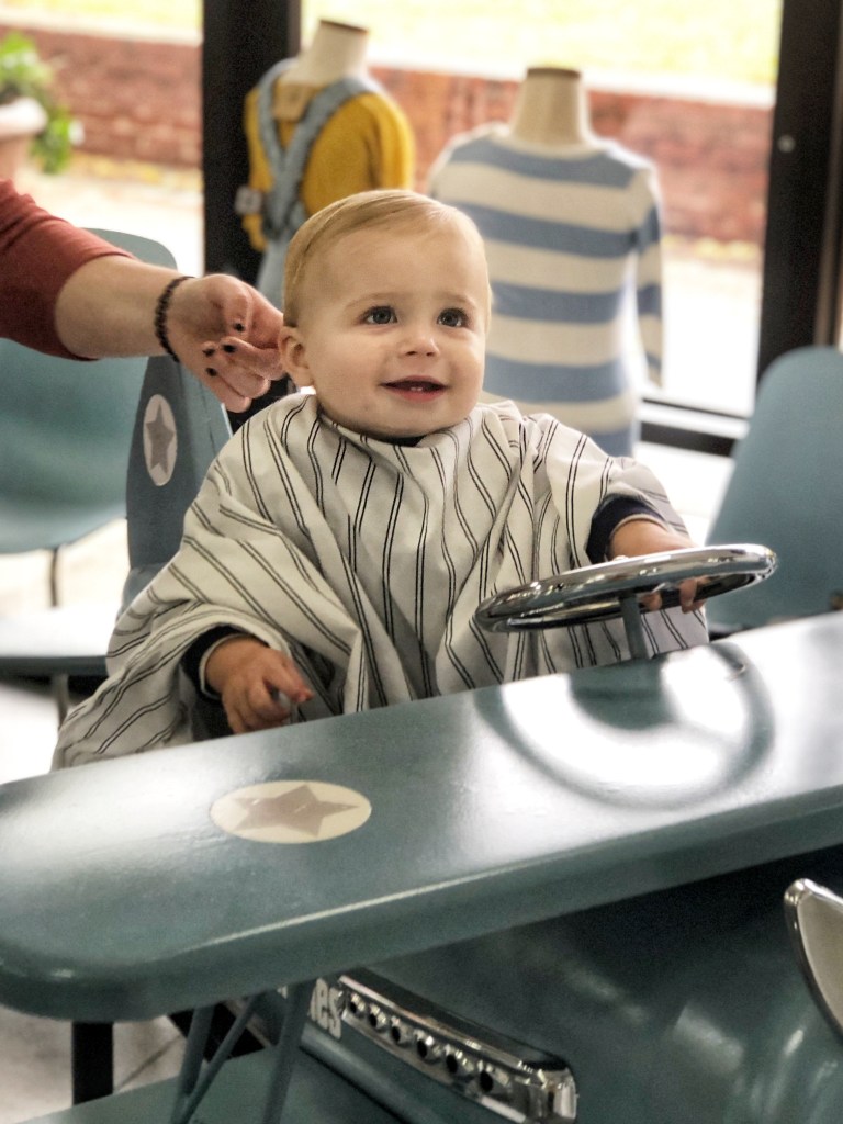 Amanda Macy Hall Baby Austin's First Haircut at The Little Blue Jay Atlanta