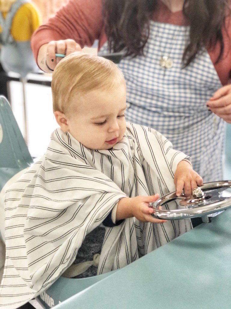 Amanda Macy Hall Baby Austin's First Haircut at The Little Blue Jay Atlanta