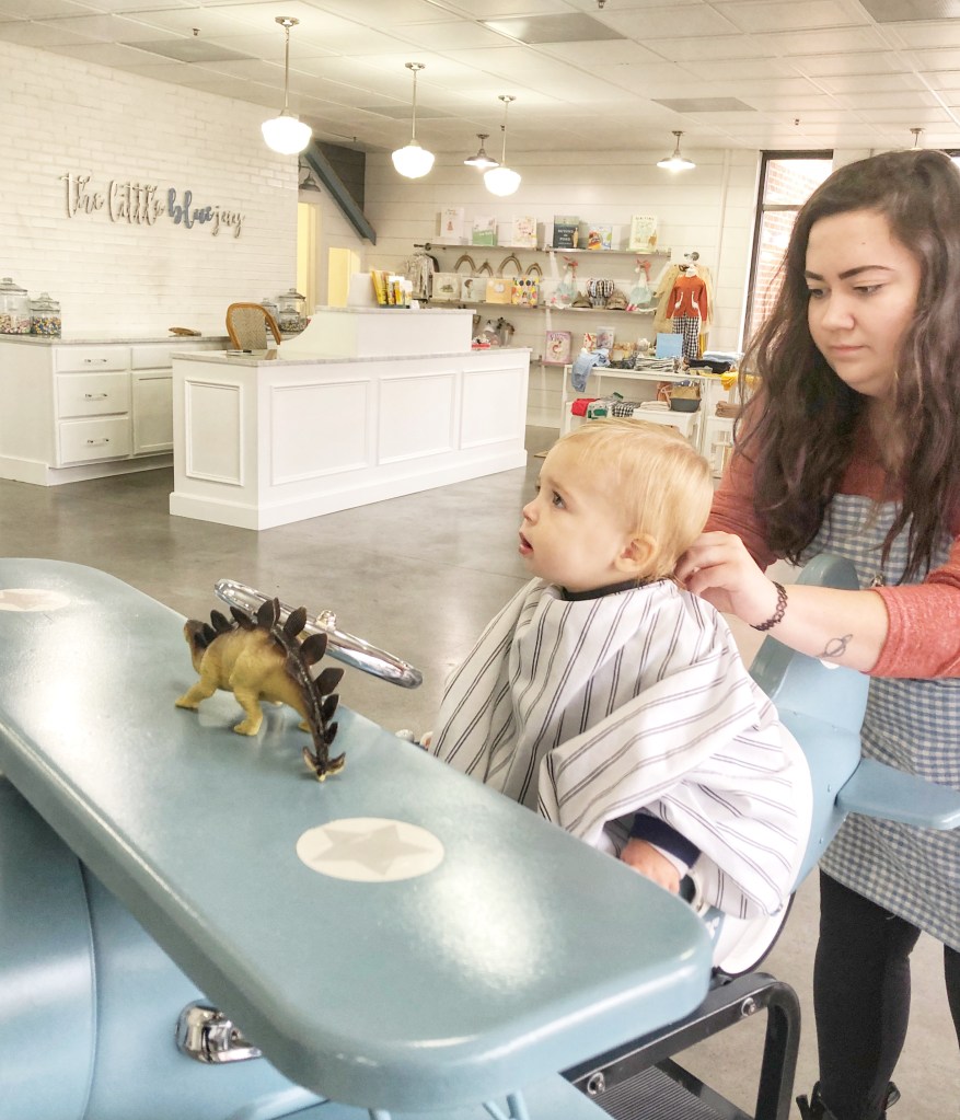 Amanda Macy Hall Baby Austin's First Haircut at The Little Blue Jay Atlanta