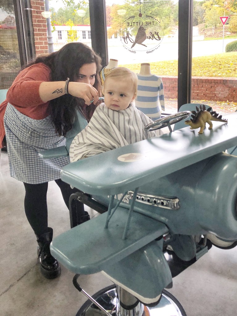 Amanda Macy Hall Baby Austin's First Haircut at The Little Blue Jay Atlanta
